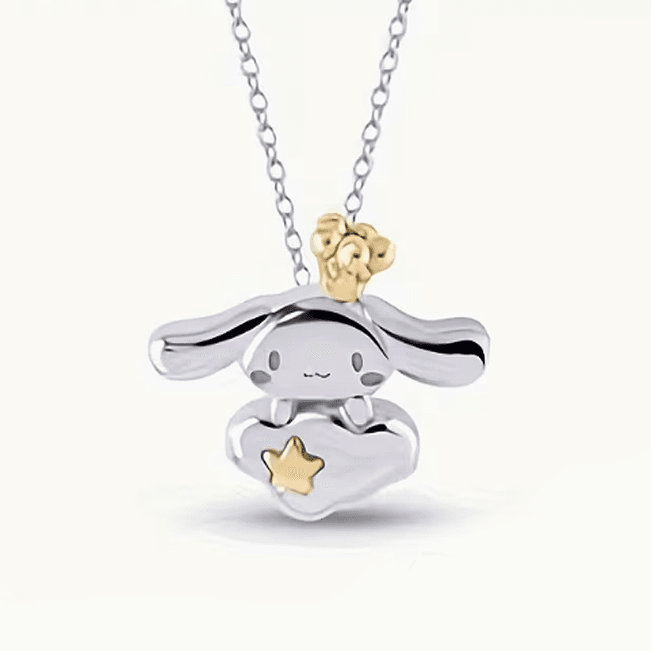 Cute Cartoon Puppy Necklace & Ring Set - Star Charm Jewelry